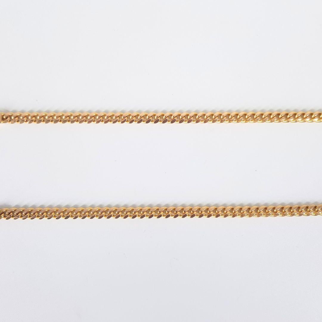 Extraordinary
Chain Attributes: 
Weight:			31.5gram 
Metal Colour:		Yellow gold
Metal:			9ct 
Chain measurements:
Length:                           	522mm
Width: 			5mm
