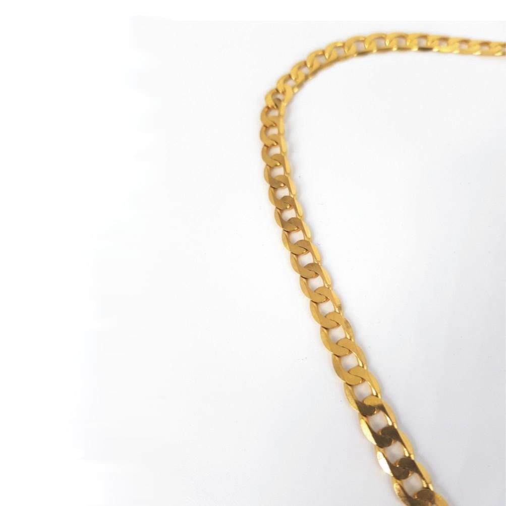 Modern 9ct Yellow Gold Curb Link Chain  For Sale