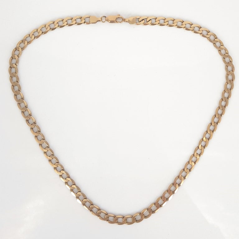 9ct Yellow Gold Curb Link Chain For Sale at 1stDibs