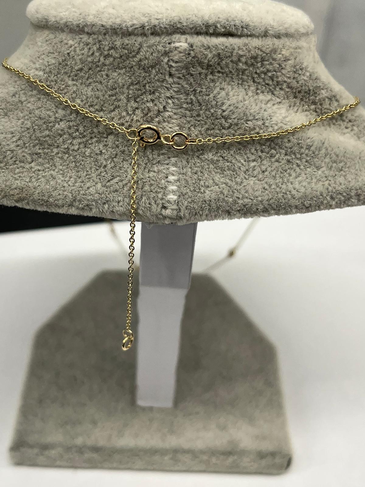 Taille ronde Collier de 10 pierres en or jaune 9 carats, diamants ronds naturels de 0,60 carat en vente