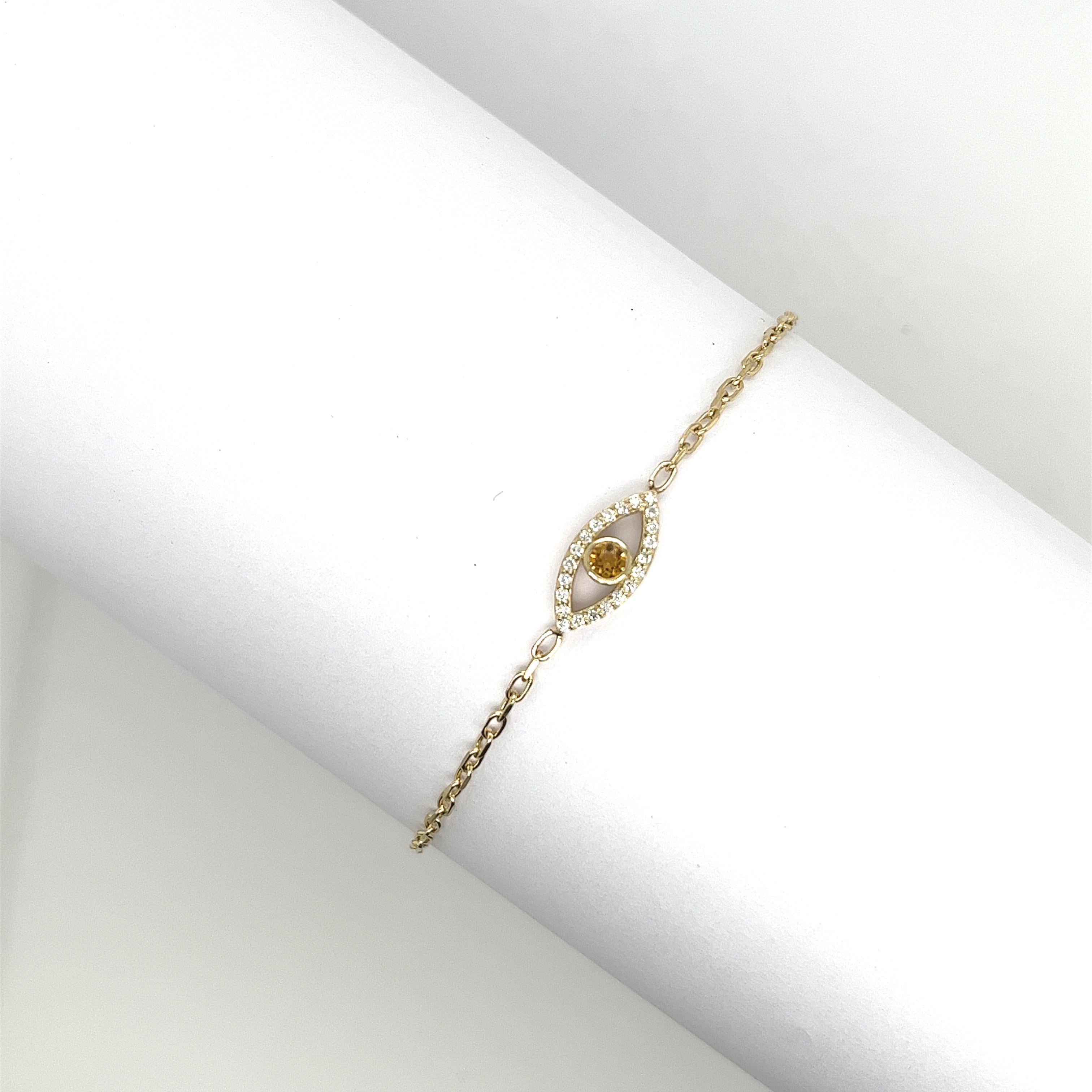 citrine evil eye bracelet