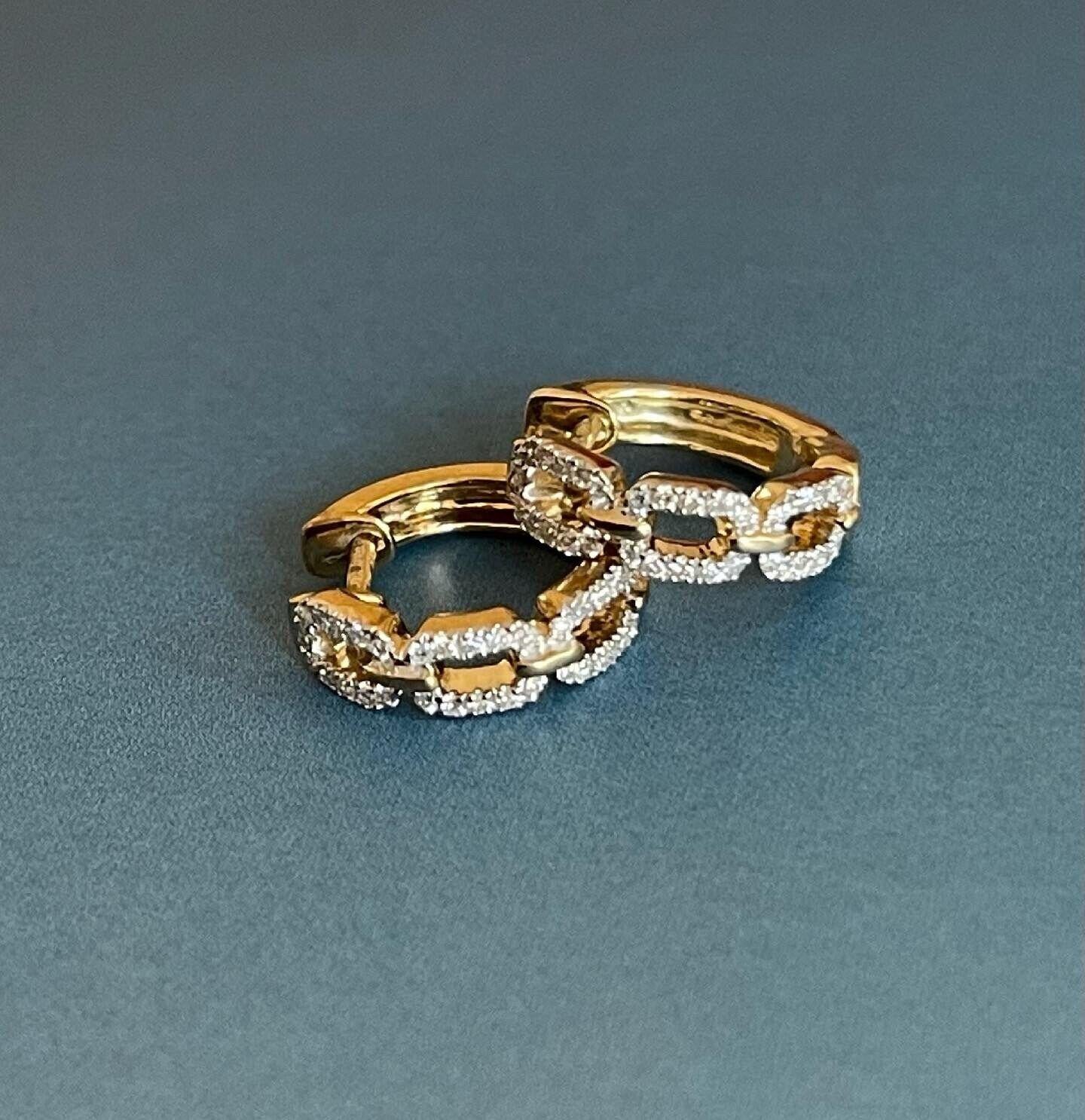 

Very elegant gold diamond solid hoop earrings

Huggy style hoops are a classic piece of fine jewellery, always in fashion and a comfortable wear

Straight from the heart of London Hatton garden. Also listed in white gold version

It ll make