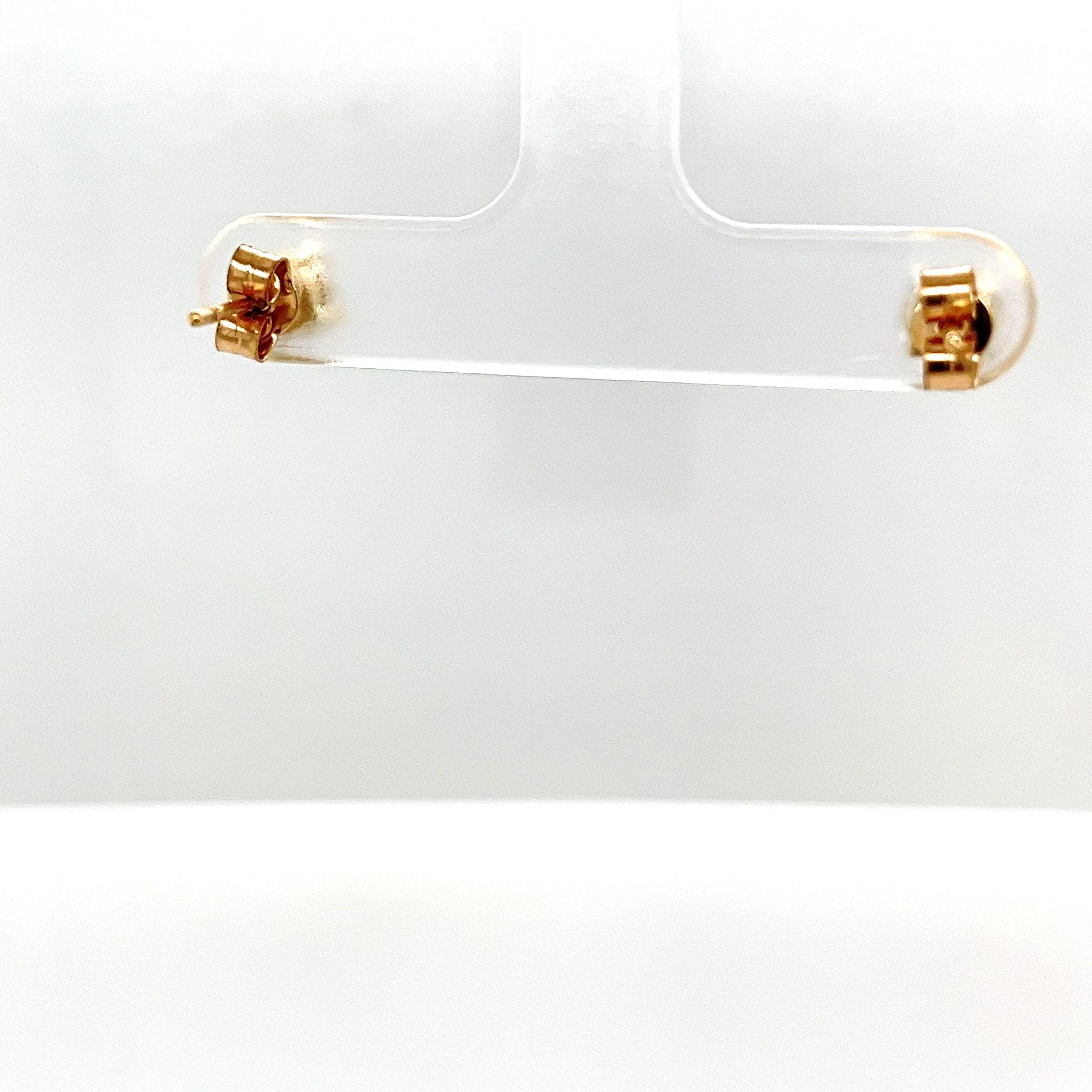 9ct Yellow Gold Diamond Earrings, Total Diamond Weight 1.04ct Lab Created For Sale 2