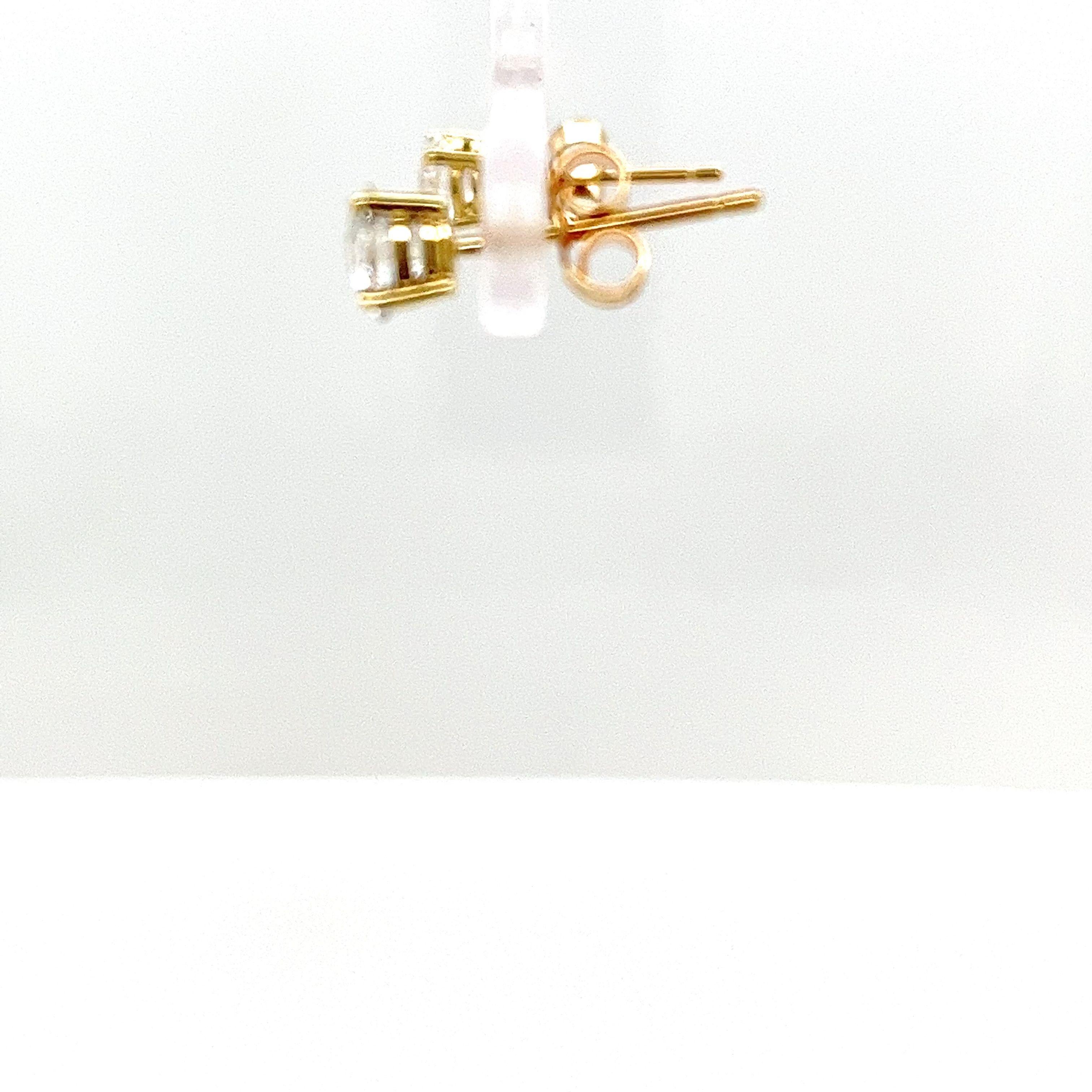 9ct Yellow Gold Diamond Earrings, Total Diamond Weight 1.06ct Lab Created For Sale 2