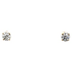 Used 9ct Yellow Gold Diamond Earrings, Total Diamond Weight 1.06ct Lab Created
