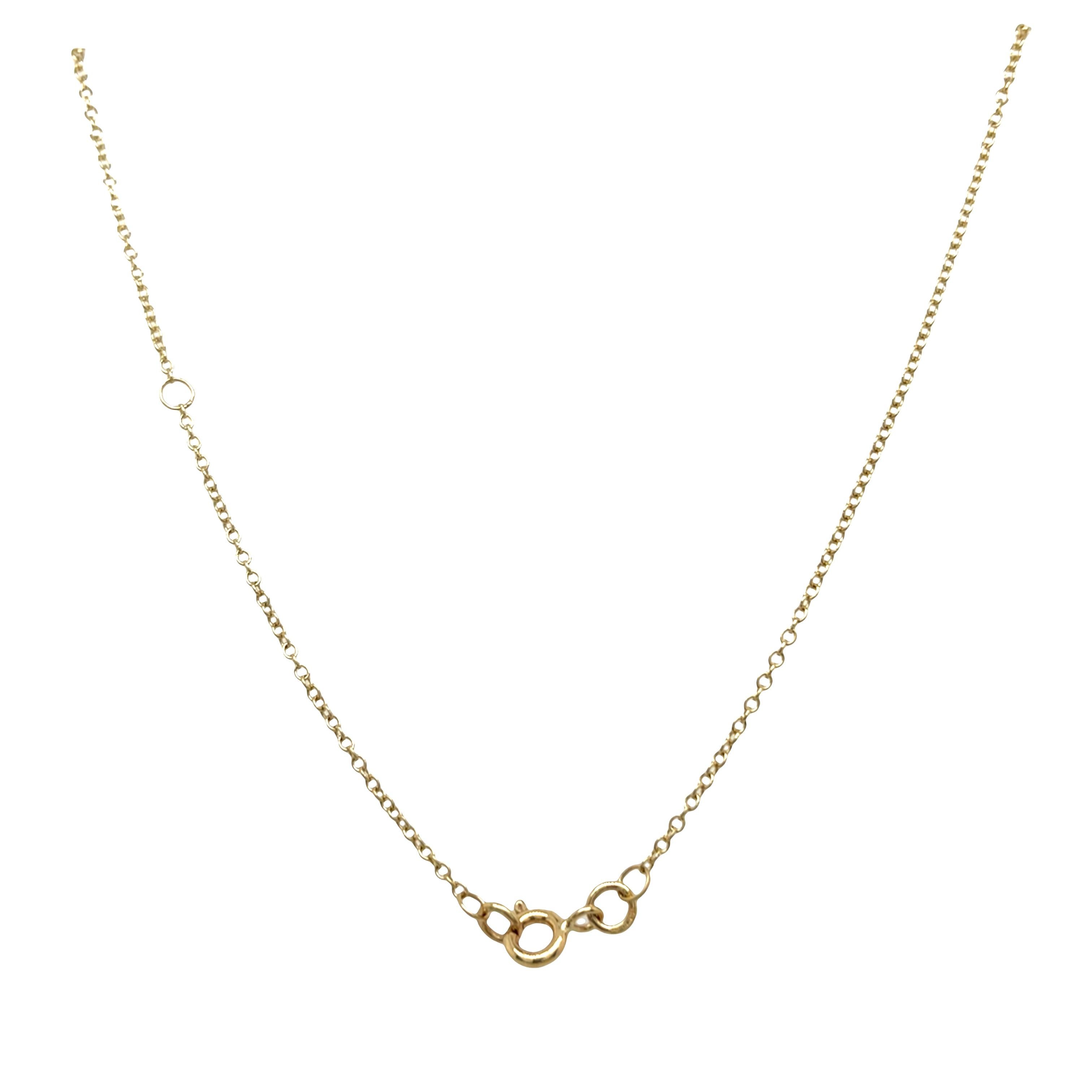 Diamant-Halskette aus 9 Kt. Gelbgold - 13 Diamanten, 0,45ct Gesamtgewicht der Diamanten im Zustand „Neu“ im Angebot in London, GB