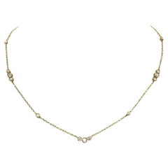 9ct Yellow Gold Diamond Necklace – 13 Diamonds, 0.45ct Total Diamond Weight