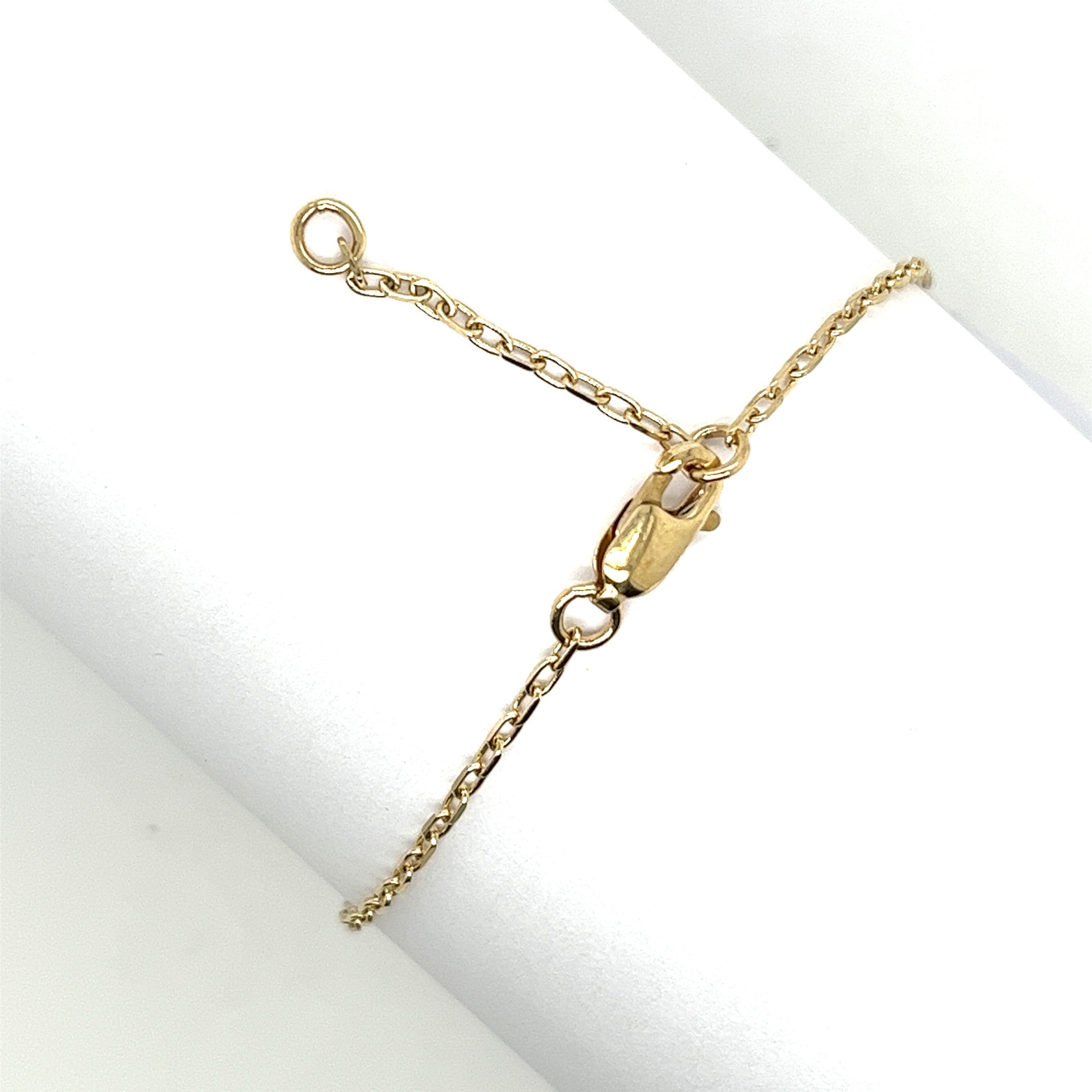 9 Karat Gelbgold Diamant gefasst Evil Eye Armband Set mit 0,33 Karat G/VS (Rundschliff)