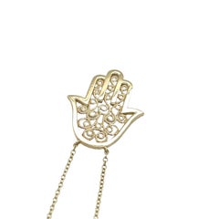 9ct Yellow Gold Diamond Set Hamza Necklace, 0.33ct Diamonds