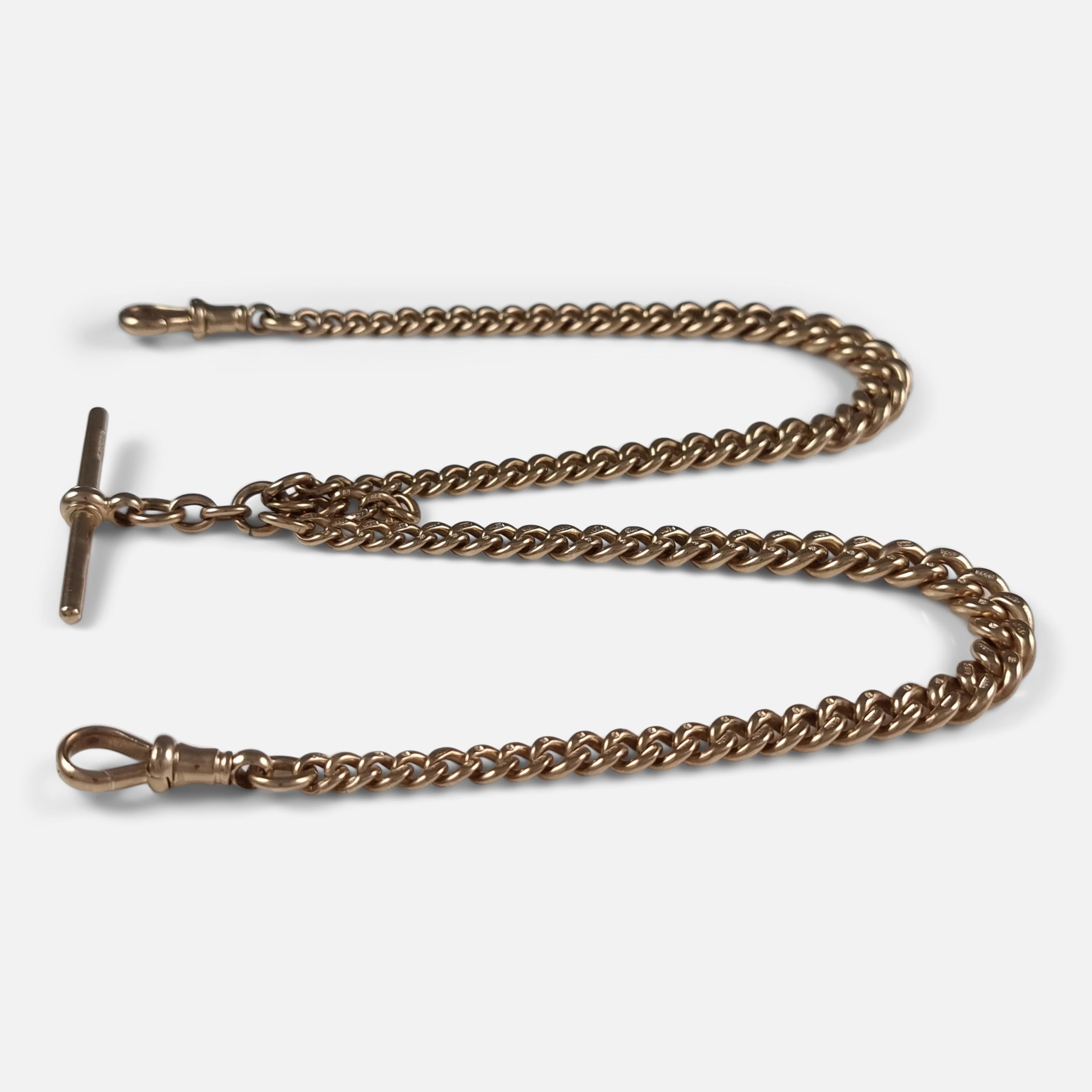 9 Karat Gelbgold Double Albert-Uhrkette, 1905, 50.8 g im Zustand „Gut“ in Glasgow, GB