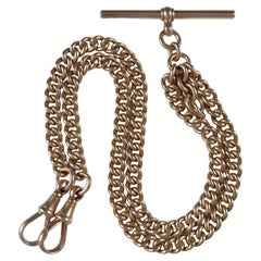 Antique 9ct Yellow Gold Double Albert Watch Chain, 1922, 32.0 Grams