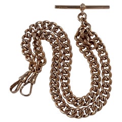 9ct Yellow Gold Double Albert Watch Chain, 61.1g
