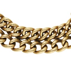 9ct Yellow Gold Double Row Curb Bracelet 47.40 grams