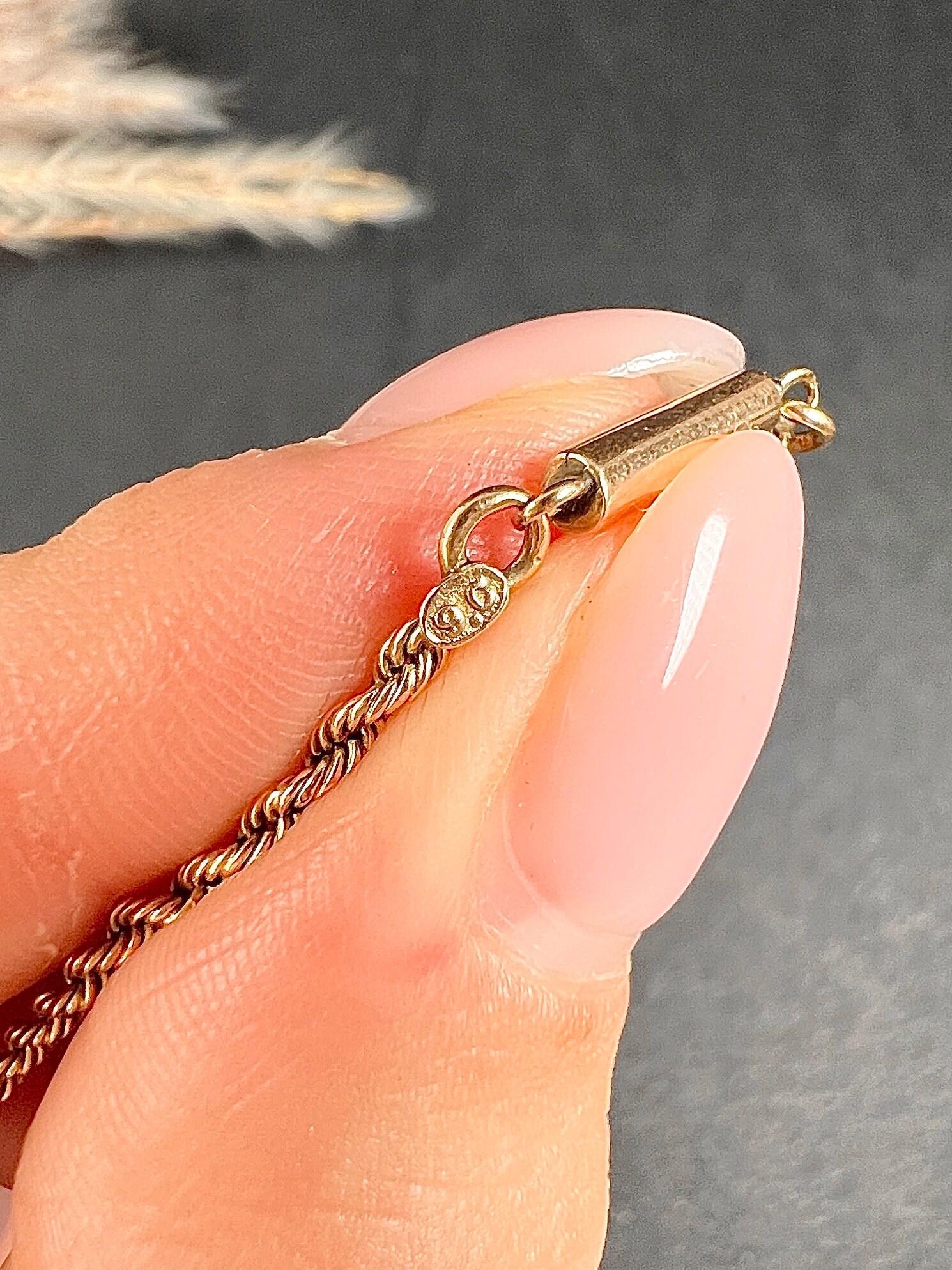Chaîne en or jaune 9ct Edwardian 18 pouces avec fermoir baril et torpille 4