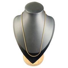 9ct Yellow Gold Edwardian 18 Inch Solid Rope Chain with Barrel and Torpedo Clasp