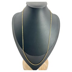 9ct Yellow Gold Edwardian 191/2 Inch Trace Link Chain Necklace with Barrel Clasp