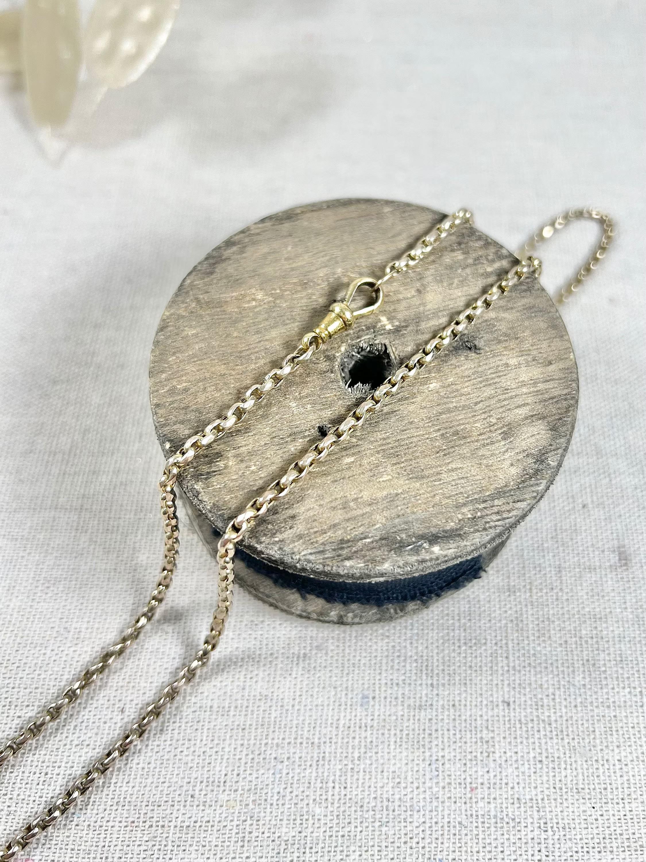 9ct Yellow Gold Edwardian Faceted Oval Belcher Link 20 Inch Chain Swivel Clasp 6