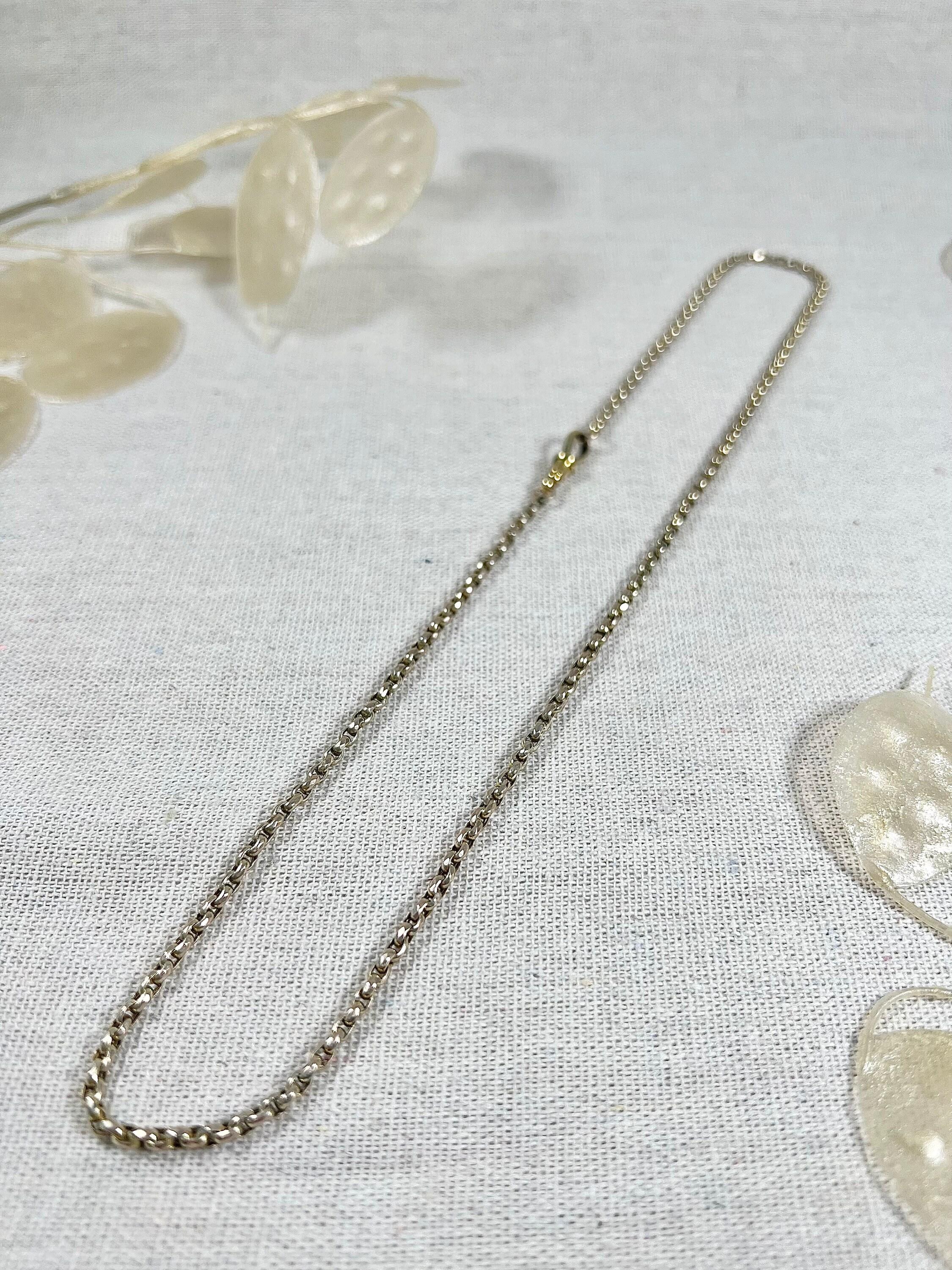 9ct Yellow Gold Edwardian Faceted Oval Belcher Link 20 Inch Chain Swivel Clasp 1