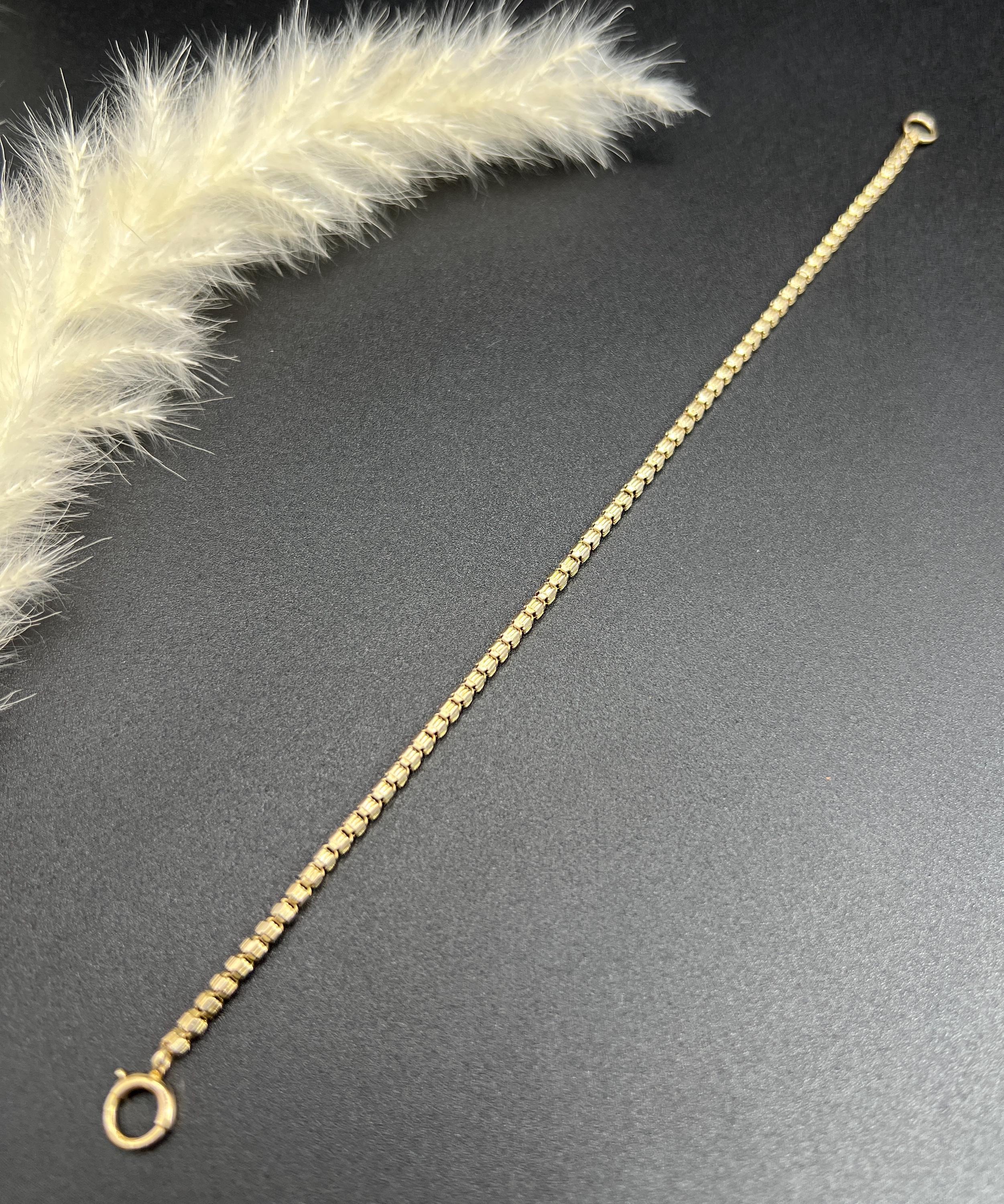 9ct Yellow Gold, Edwardian Fancy Snake Box Link Bracelet with Bolt Ring Clasp im Angebot 7