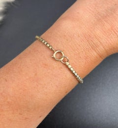 9ct Yellow Gold, Edwardian Fancy Snake Box Link Bracelet with Bolt Ring Clasp