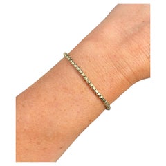 9ct Yellow Gold, Edwardian Fancy Snake Box Link Bracelet with Bolt Ring Clasp