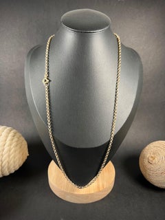 9ct Yellow Gold Edwardian Round Faceted Belcher Link Chain with Bolt Ring Clasp