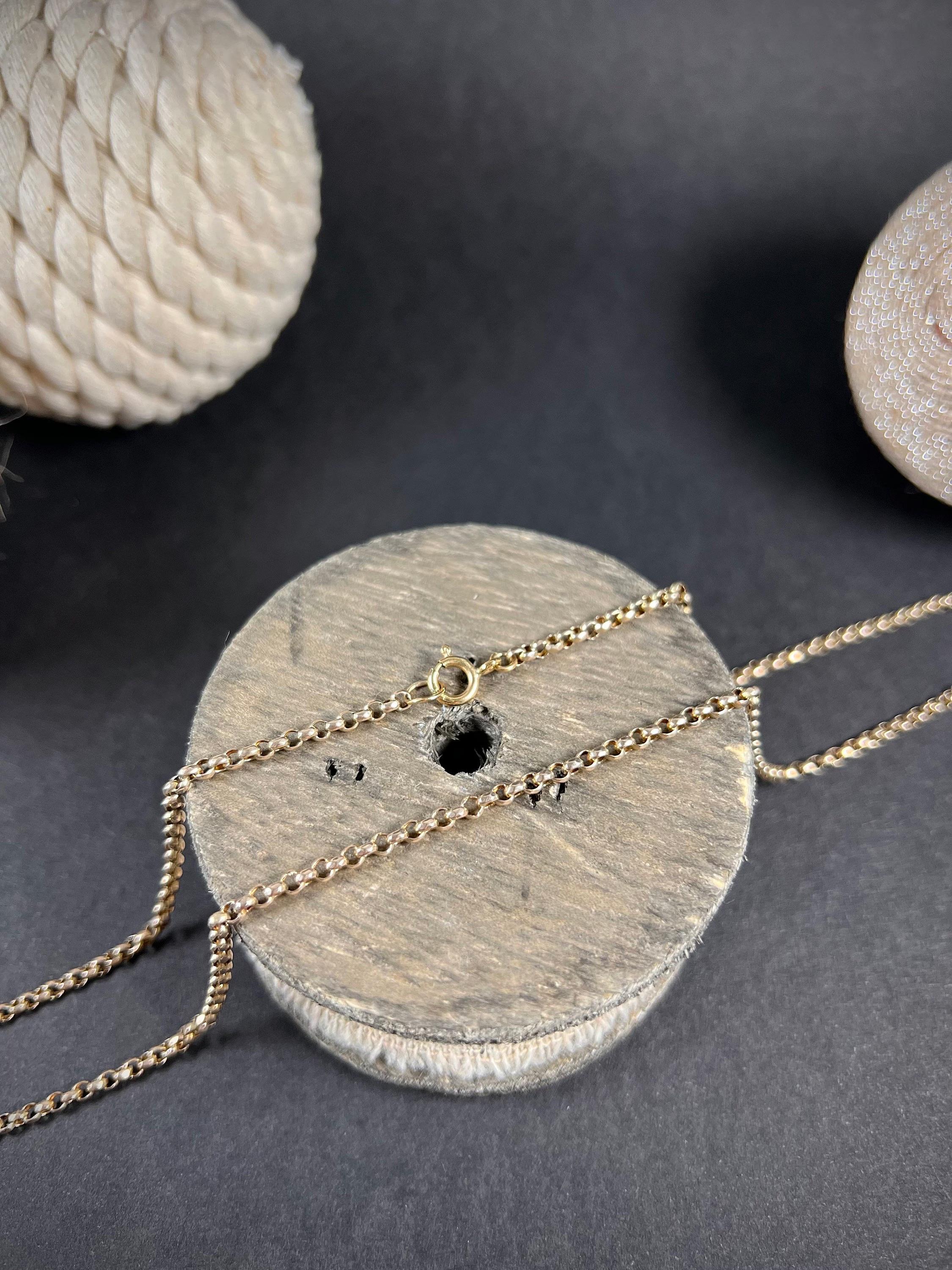 Women's or Men's 9ct Yellow Gold Edwardian Round Faceted Belcher Link  Chain with Bolt Ring Clasp