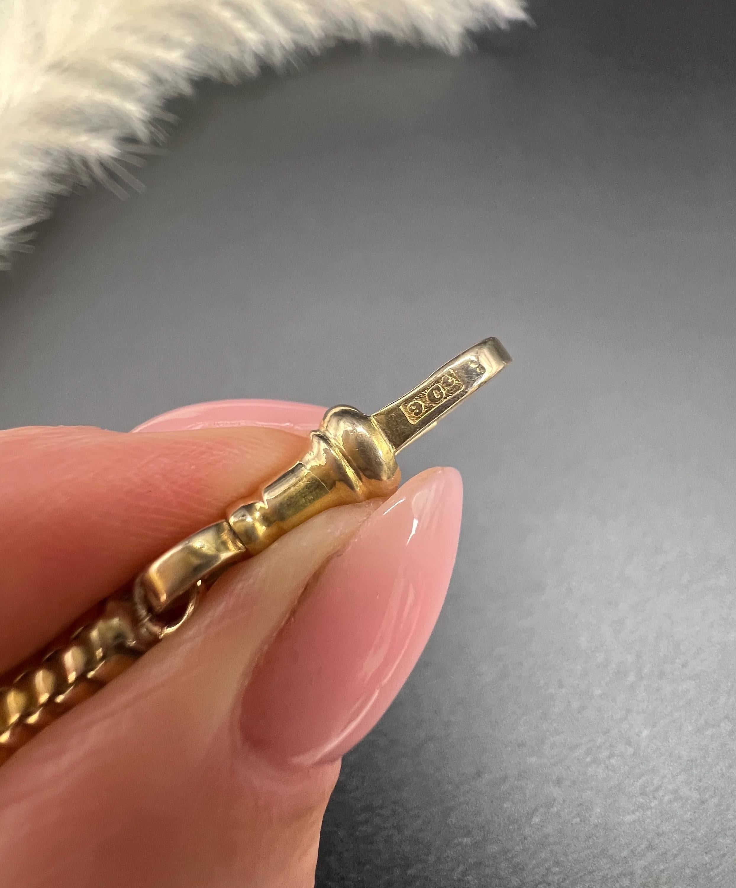 9ct Yellow Gold, Edwardian Snake Link Chain Extender Pendant with Swivel Clasp Eduardiano en venta