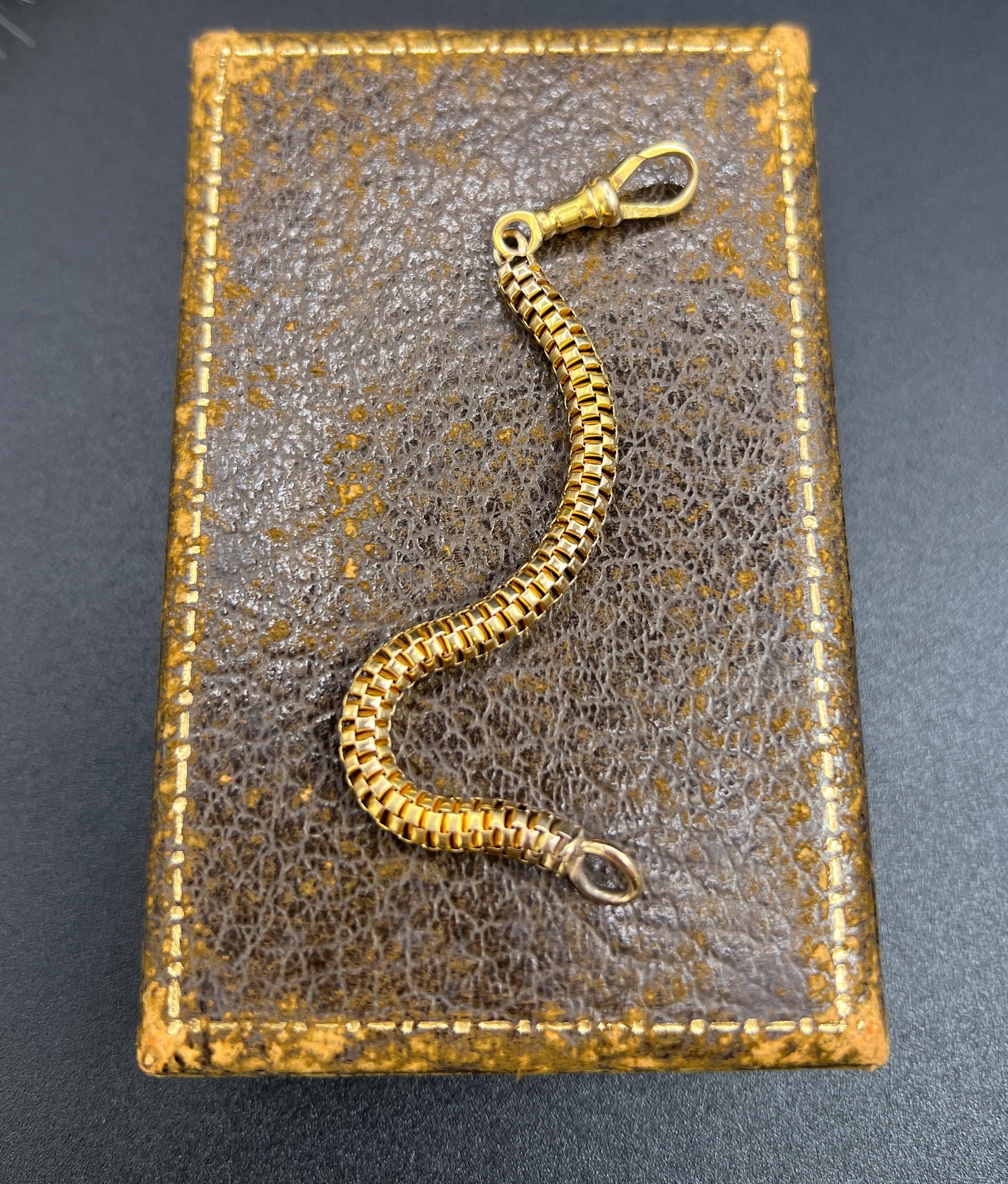 9ct Yellow Gold, Edwardian Snake Link Chain Extender Pendant with Swivel Clasp en venta 1