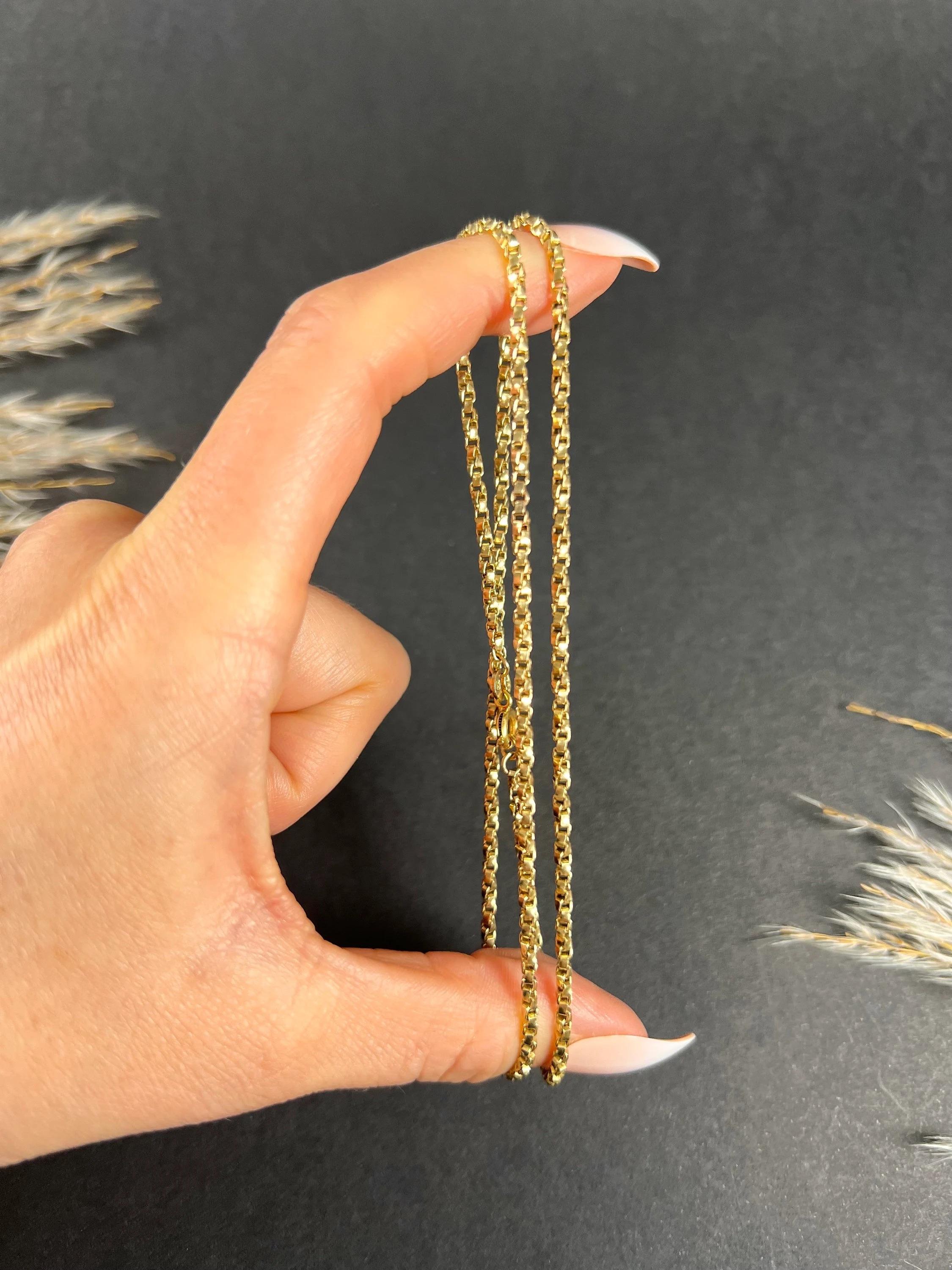 Chaîne à maillons torsadés fantaisie en or jaune 9 carats de 19 1/2 pouces avec fermoir pivotant en vente 1