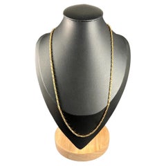 Chaîne à maillons torsadés fantaisie en or jaune 9 carats de 19 1/2 pouces avec fermoir pivotant
