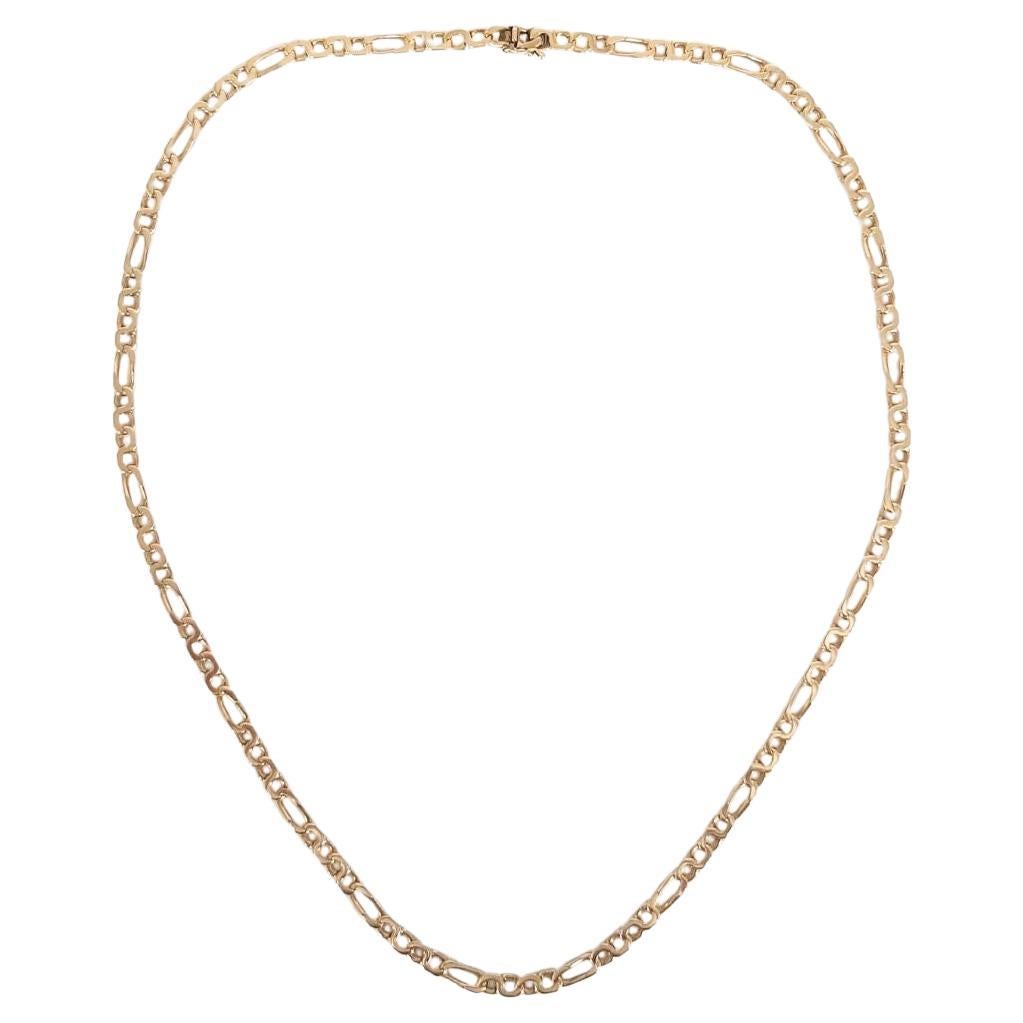9ct Yellow Gold Figaro Link Chain For Sale