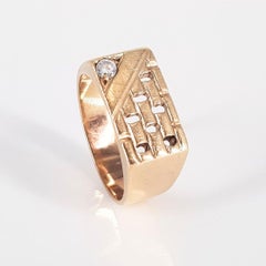 9ct Yellow Gold Gents Cubic Zirconia Ring