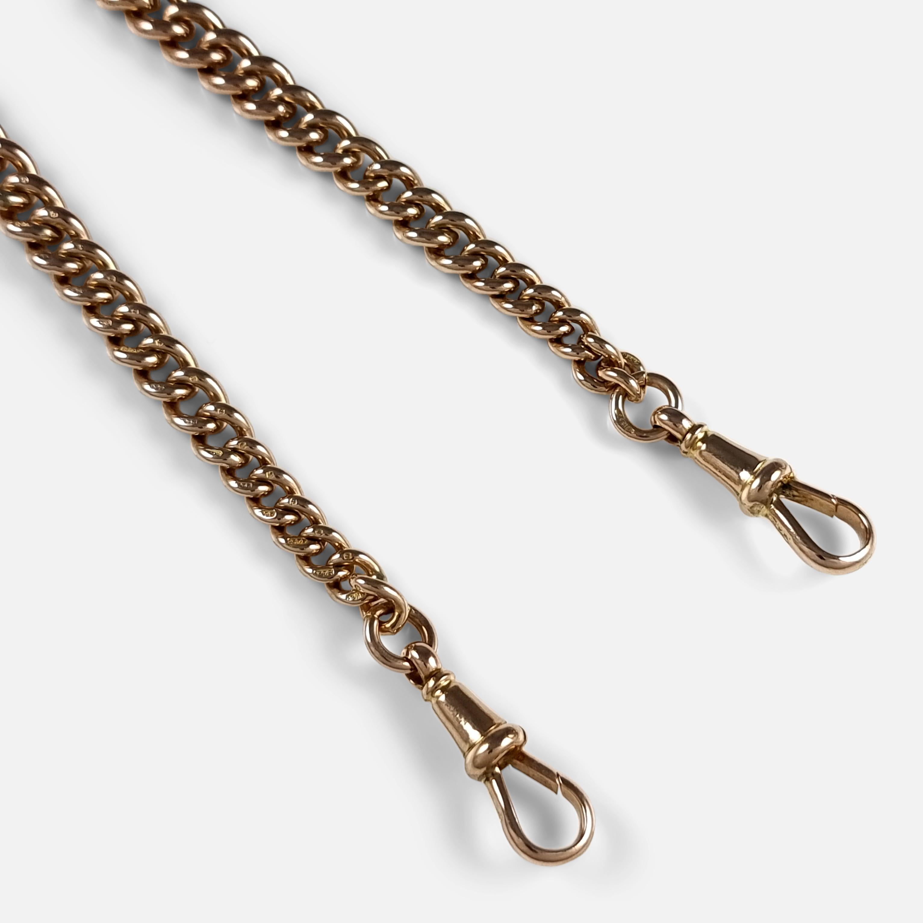 9ct Yellow Gold Graduating Double Albert Watch Chain, 58.6g 3