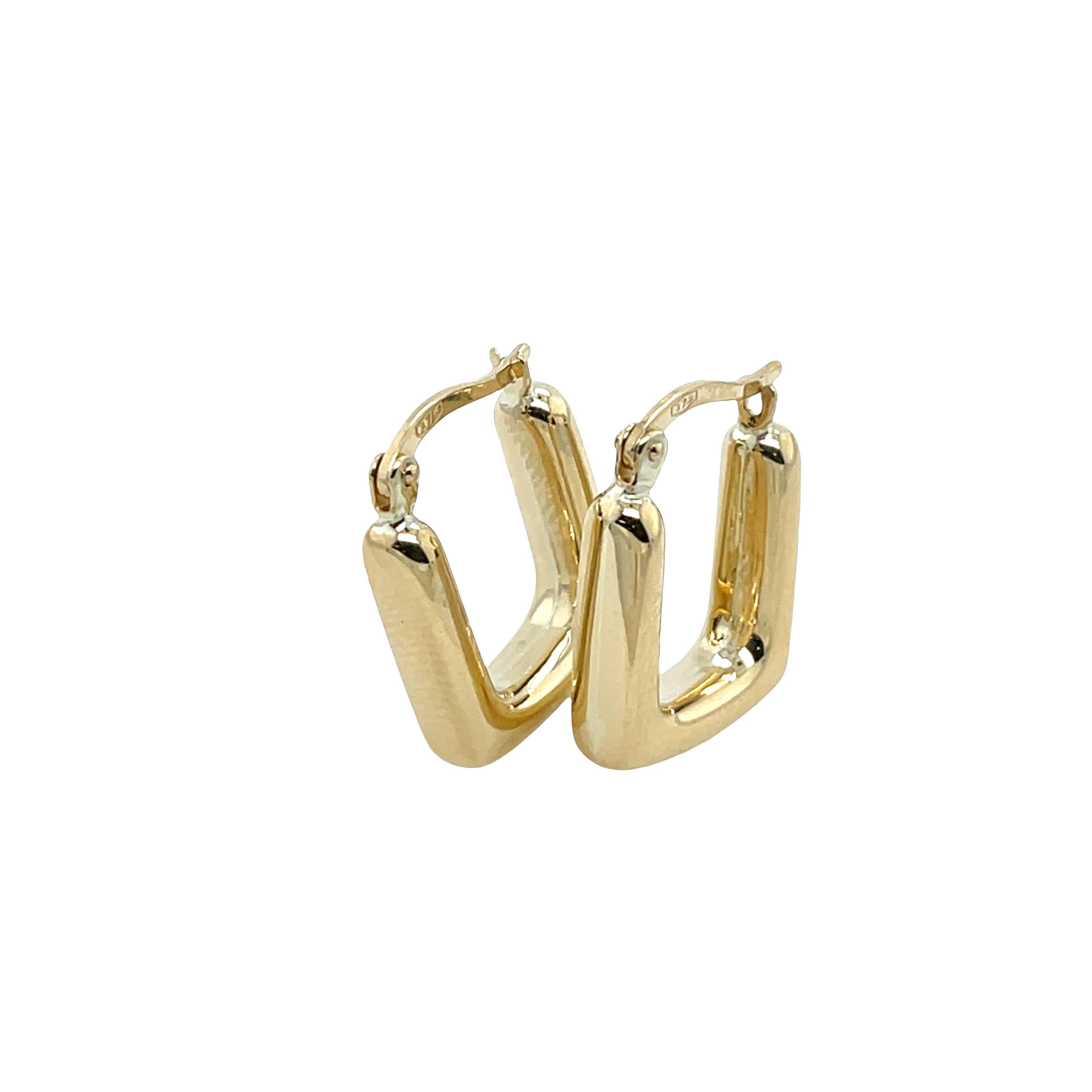 Creolen aus 9 Karat Gelbgold mit Klickbeschlägen im Angebot 1