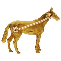 9ct Yellow Gold Horse Brooch 11.70 grams