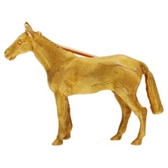 Broche cheval en or jaune 9ct 11,70 grammes