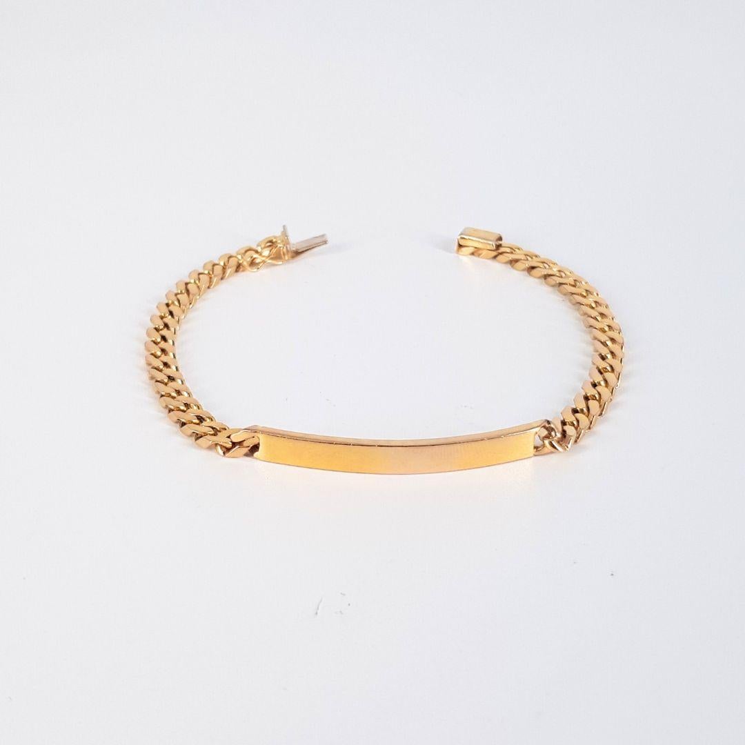 9ct Yellow Gold ID Bracelet In Excellent Condition For Sale In Cape Town, ZA