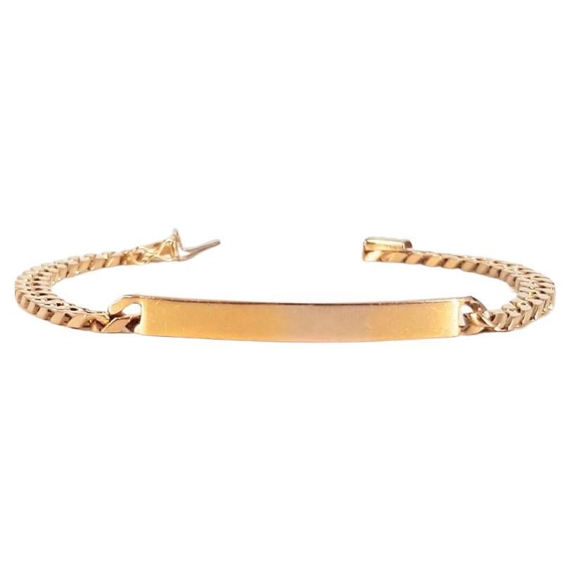 9ct Yellow Gold ID Bracelet For Sale