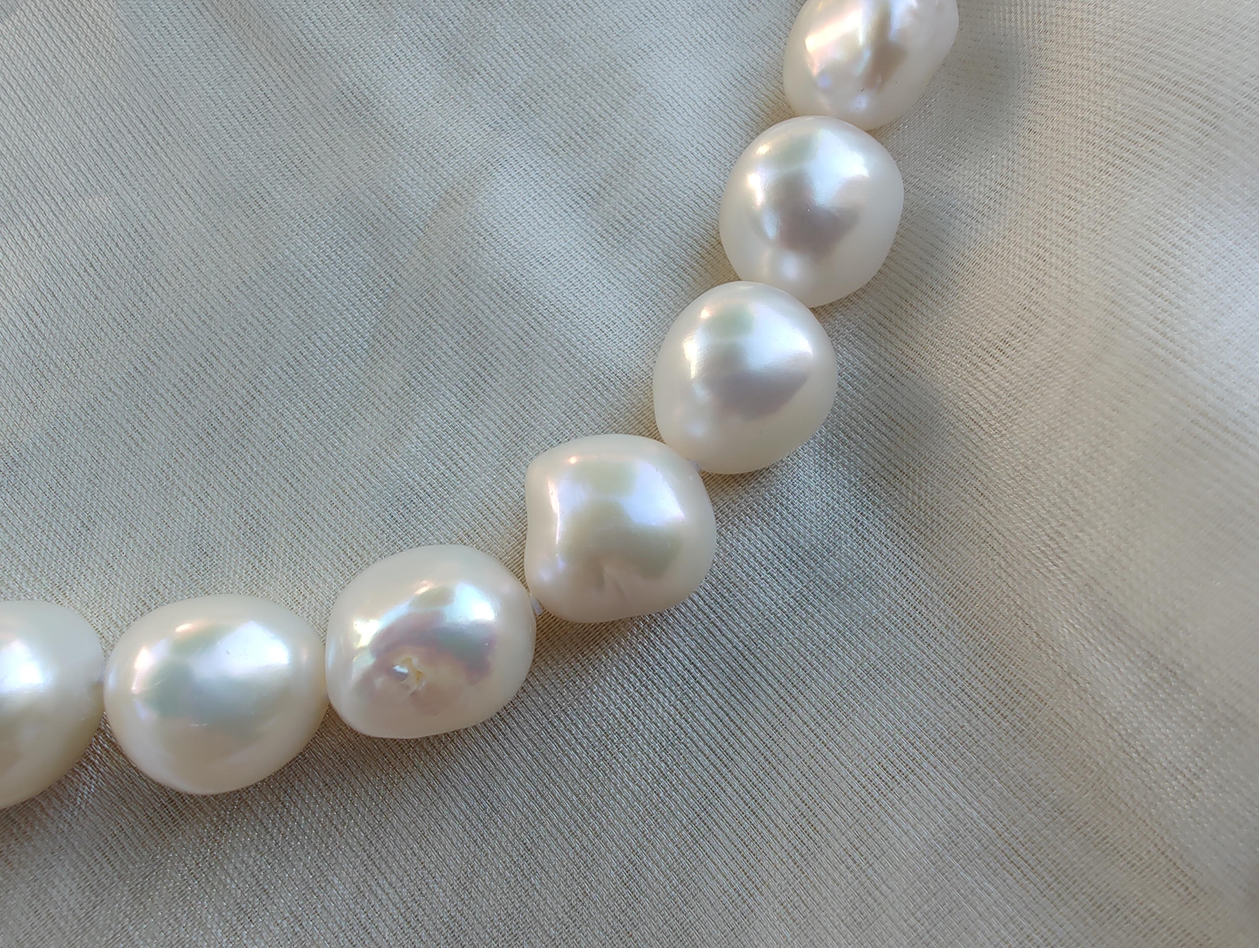 9ct Yellow Gold Keshi Pearl Strand Necklace For Sale 2