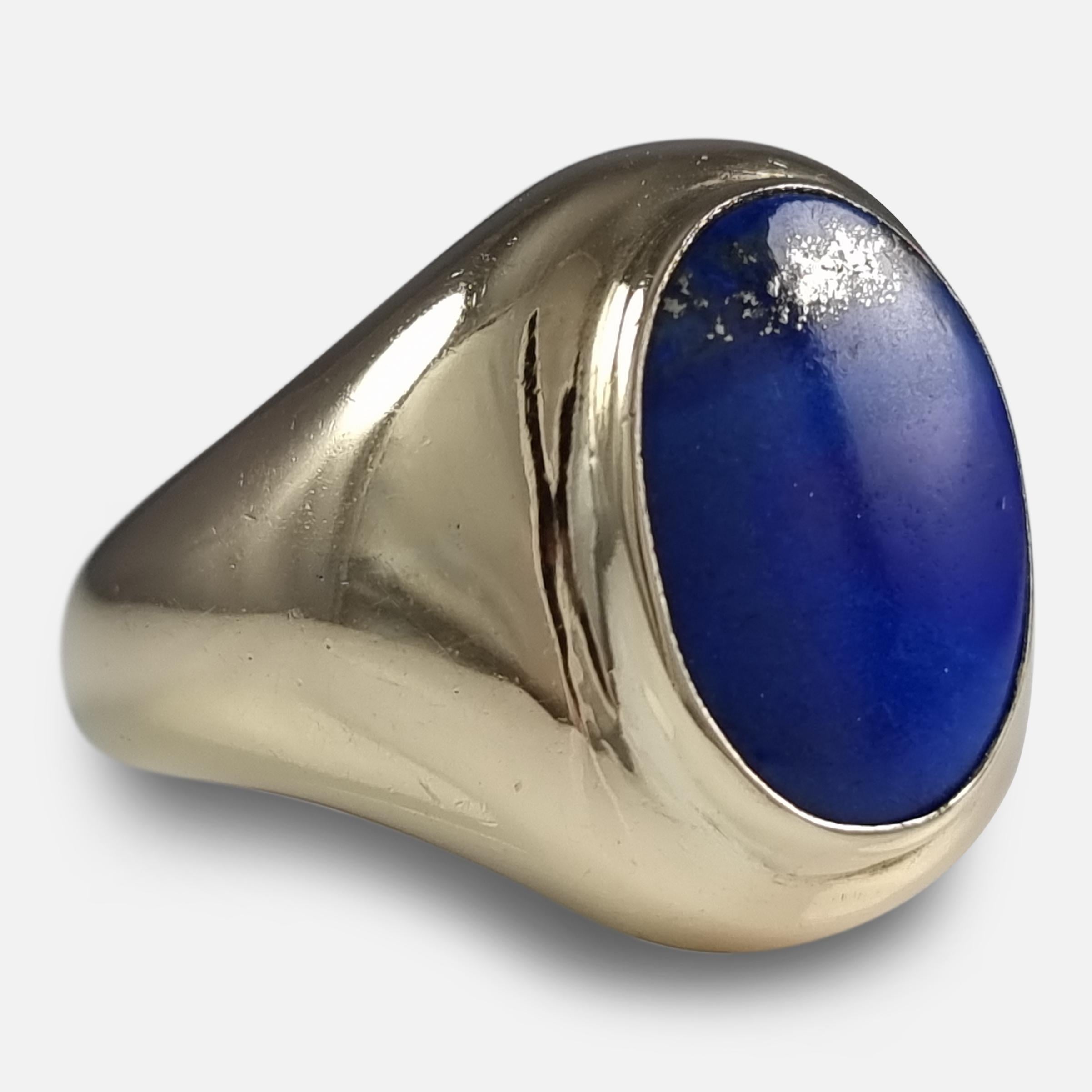 lapis lazuli yellow gold ring‑9k