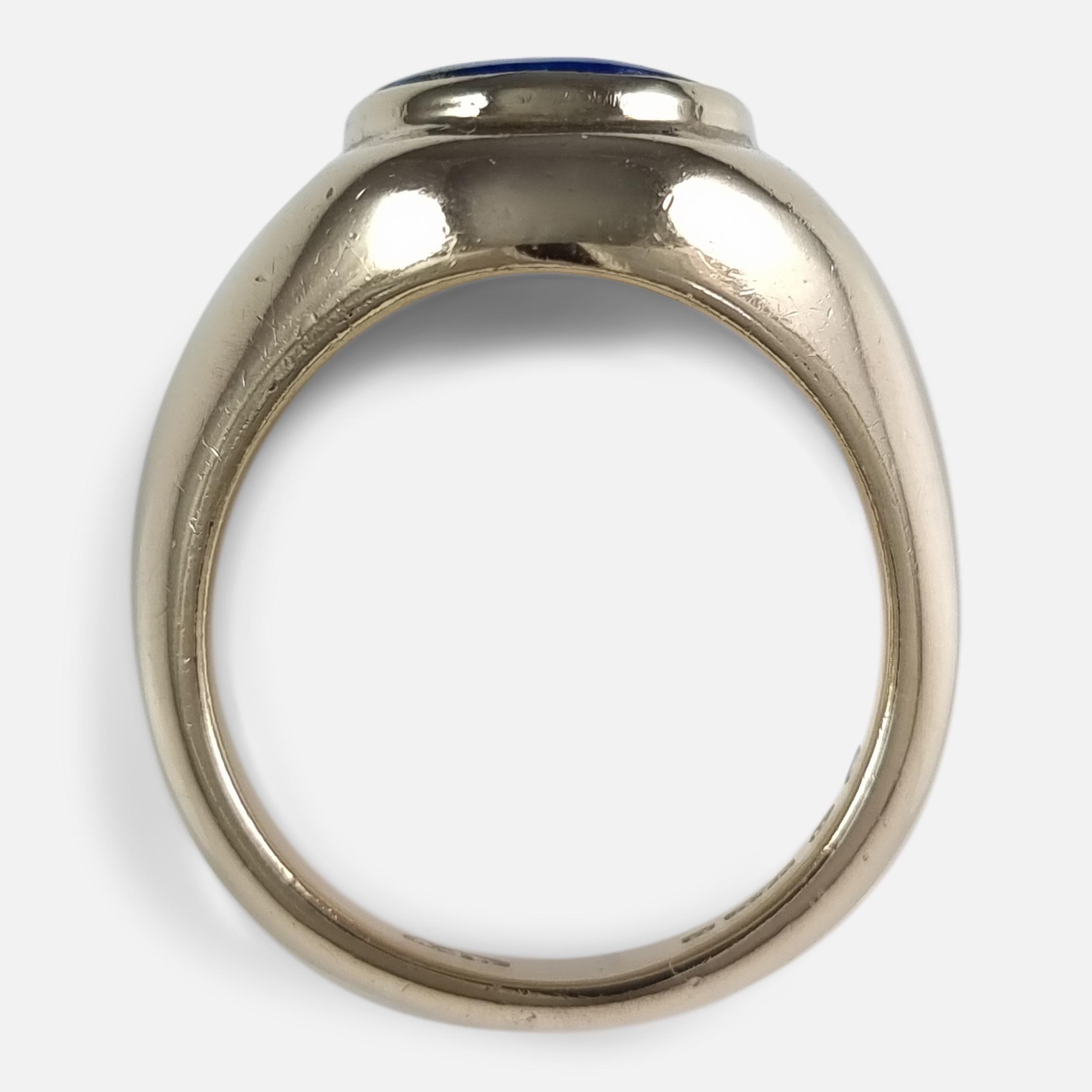 9ct Yellow Gold Lapis Lazuli Cocktail Ring, 1941 In Good Condition In Glasgow, GB
