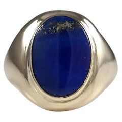 9ct Yellow Gold Lapis Lazuli Cocktail Ring, 1941