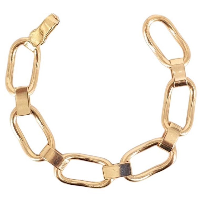 14K Gold Large Curb Link Chain Bracelet