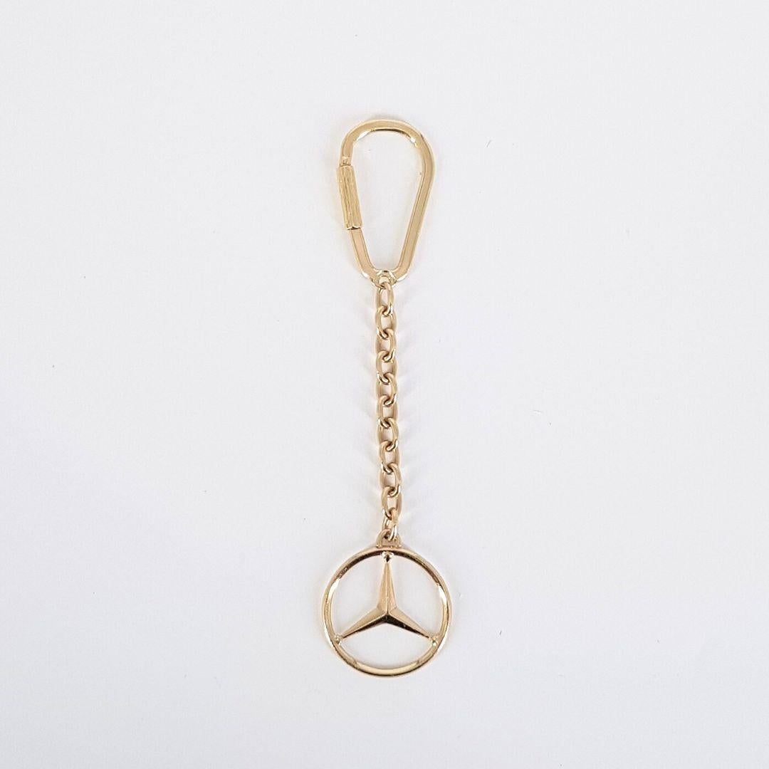 Women's or Men's 9ct Yellow Gold Mercedes Key Ring Chain