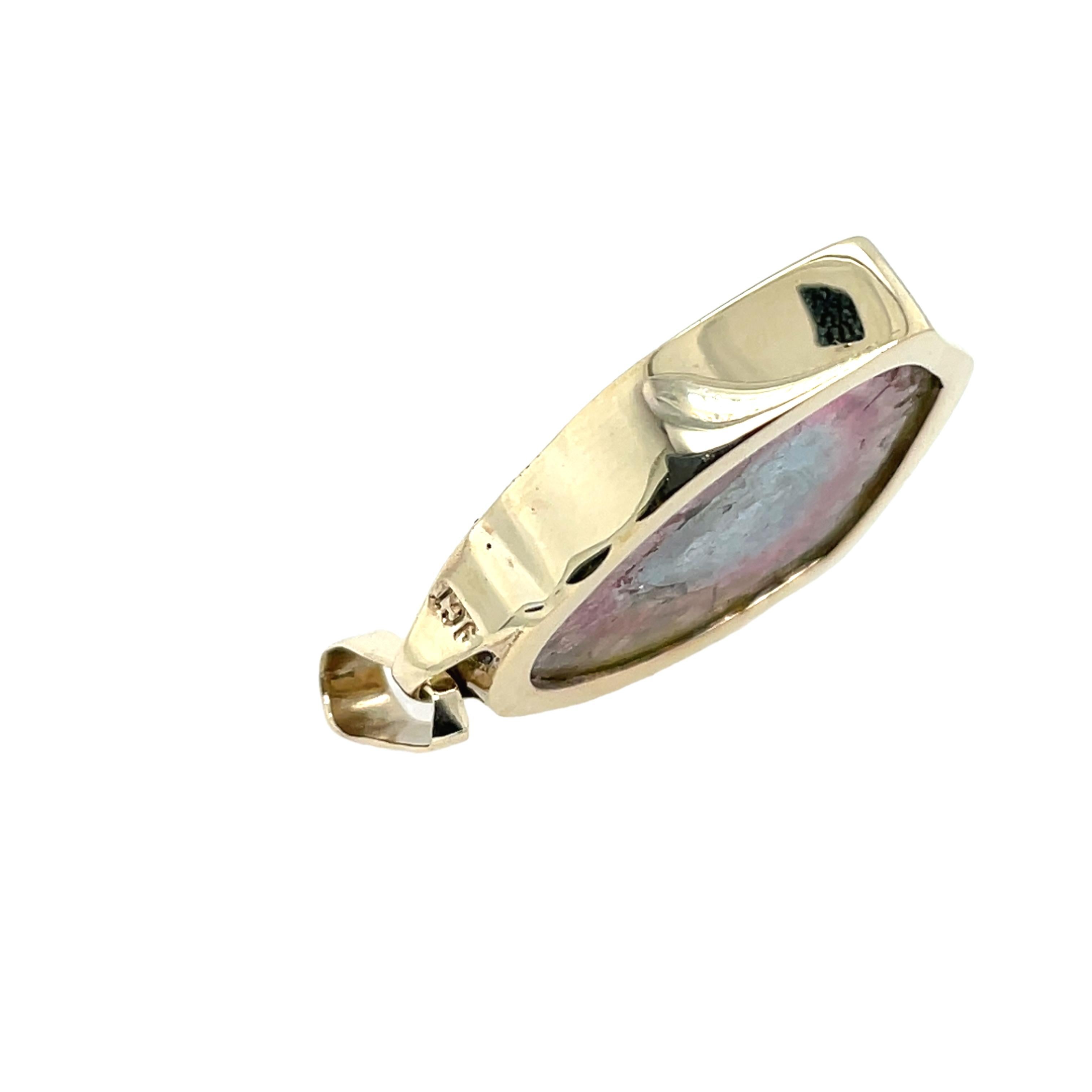 Scudo Pietra d'agata multicolore in oro giallo 9 ct. in vendita