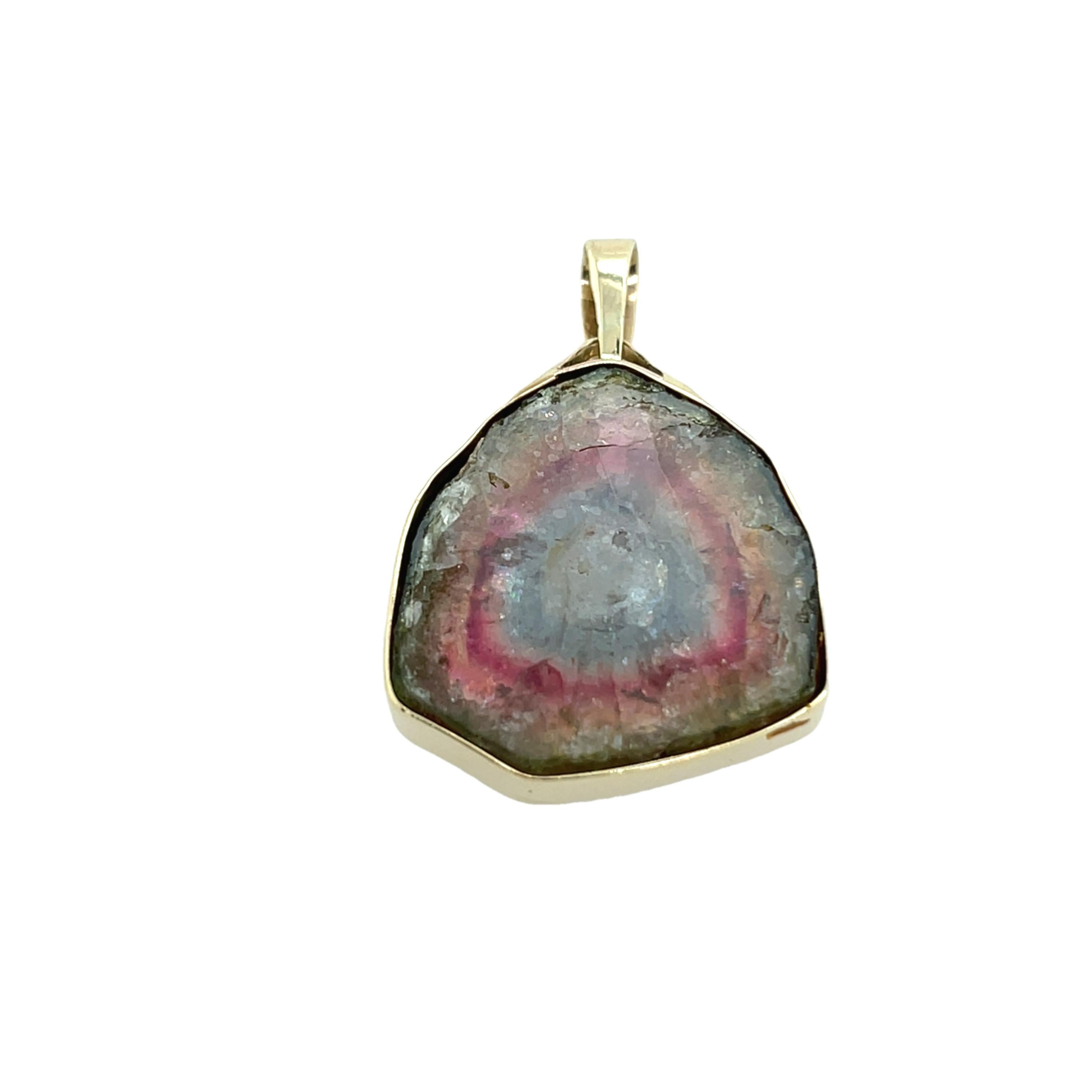 Pietra d'agata multicolore in oro giallo 9 ct. In condizioni ottime in vendita a London, GB