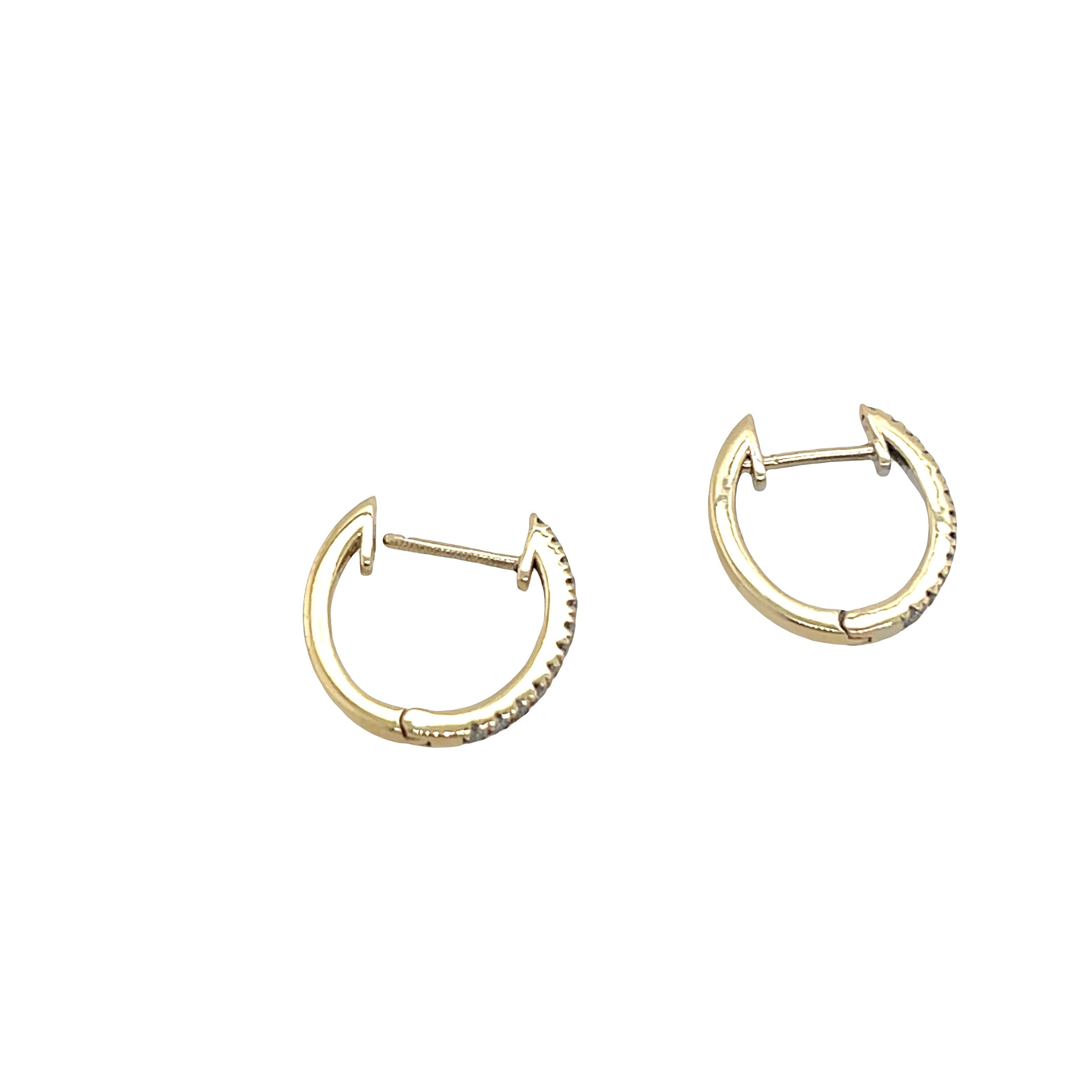 Créoles en or jaune 9ct et diamant naturel Neuf à London, GB