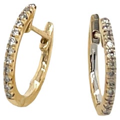 Créoles en or jaune 9ct et diamant naturel
