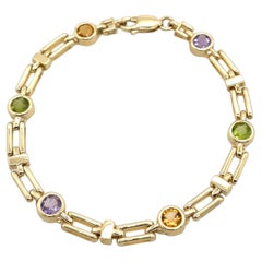 9ct Yellow Gold Natural Gemstone Bracelet